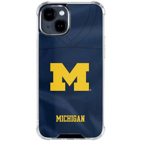 University of Michigan Blue Jersey iPhone 14 Clear Case
